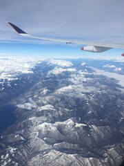 Fototapeta na wymiar Switzerland from airplane view