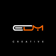EDM Letter Initial Logo Design Template Vector Illustration
