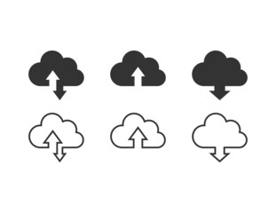 internet clouds icon collection vector isolated