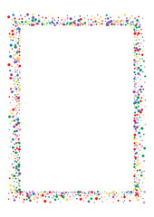 Yellow Dot Colorful Background. Confetti Birthday Illustration. Blue Fall Circle. Orange Glitter Round Texture.