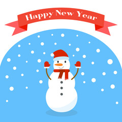 This is a new year's card with a snowman.