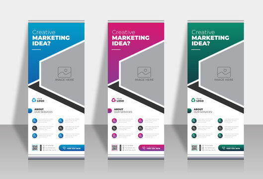 stylish company business roll up banner design