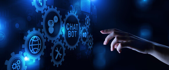 Chatbot Customer service automation NLP natural language processing business technology concept.