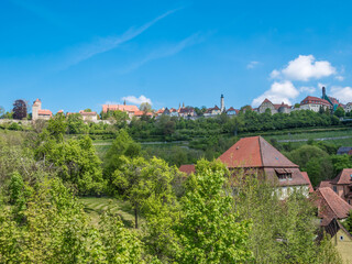 View of the old town of Rothenburg ob der Tauber in Bavaria