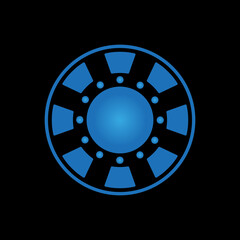 Human chest superhero reactor logo design vector