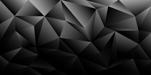 Plakat Dark geometric abstract banner - triangle sleek design background
