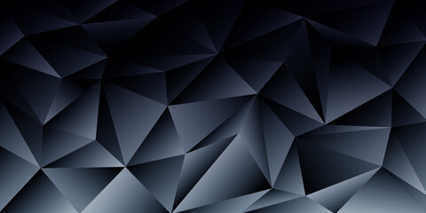 Dark geometric abstract banner - triangle sleek design background