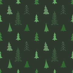 seamless pattern with christmas trees