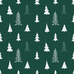 seamless pattern with christmas trees