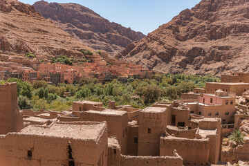Lehmhäuser in der Todra Schlucht in Marokko