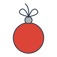 Christmas ball icon in minimalistic style. - 466745811