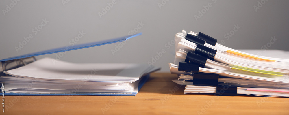 Poster stacks of many binders with files