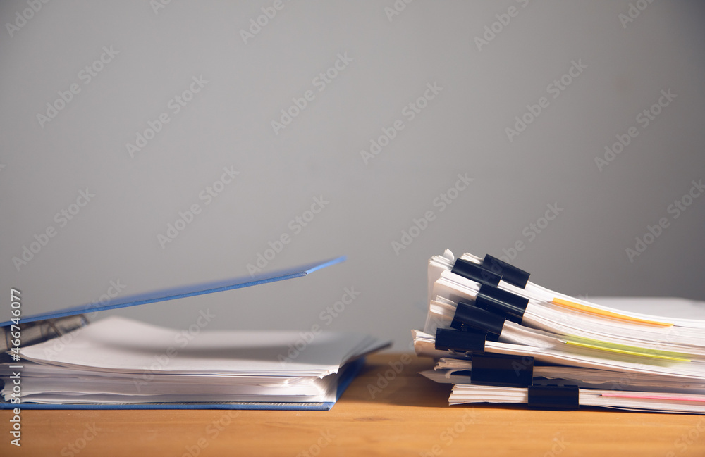 Poster stacks of many binders with files