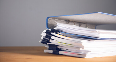 Stacks of many binders with files