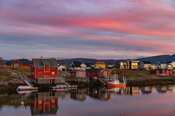 Autumn coloring in Brønnøysund,Helgeland,Northern Norway,scandinavia,Europe