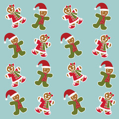 pattern gingerbread girls and boys