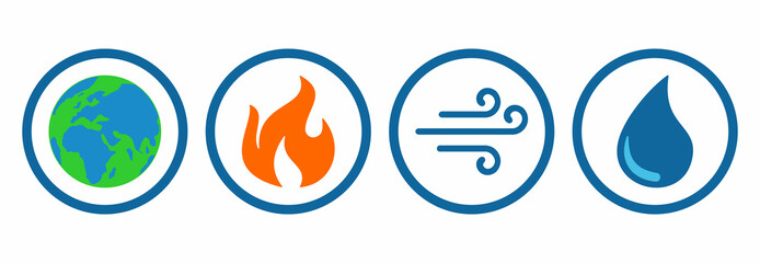 four element of nature icon, four element of nature vector sign symbol