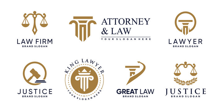 Law logo collection with creative element concept Premium Vector