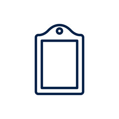 Cutting board icon, utensil of kitchen, isolated on white.