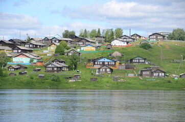 Northern nature of a village in the Russian Komi Republic