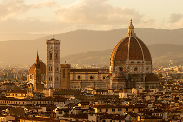 Fototapeta premium Florence, Italy at sunset