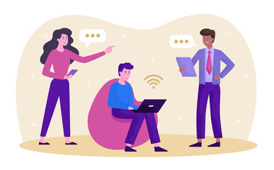 People with technology