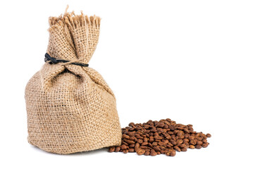 Jute sack and coffee beans