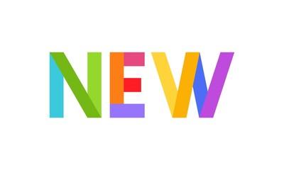 NEW text label vector illustration Flat font color