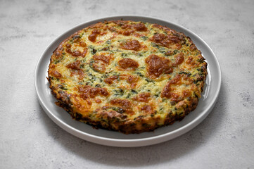Spinach quiche healthy homemade tart with spinach and cheese