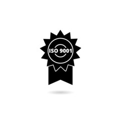 ISO 9001 badge icon with shadow