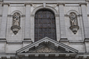 Sainte-Croix Church (Holy Cross Church) in Nantes built in 17th century in classical style. Nantes,...
