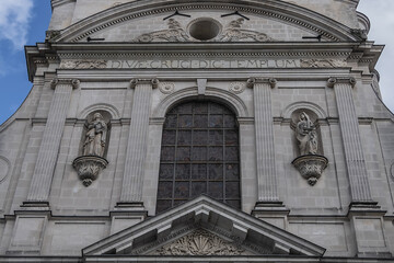 Sainte-Croix Church (Holy Cross Church) in Nantes built in 17th century in classical style. Nantes,...