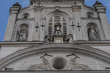 Fototapeta na wymiar Sainte-Croix Church (Holy Cross Church) in Nantes built in 17th century in classical style. Nantes, Loire Atlantique, France.