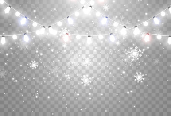 Vector illustration of a light garland on a transparent background.	
