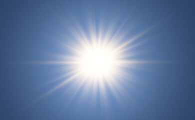 Bright beautiful star.Vector illustration of a light effect on a transparent background.