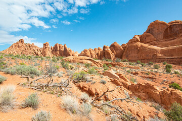 Fototapeta na wymiar Rock formations in Arches National Park