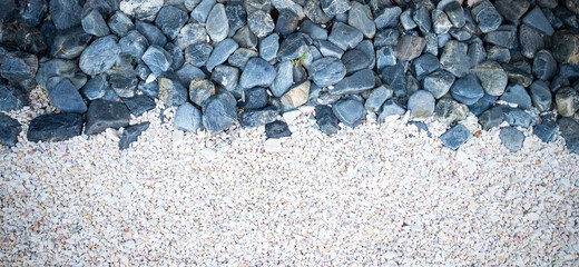 Space pattern of white and black gray pebble.
