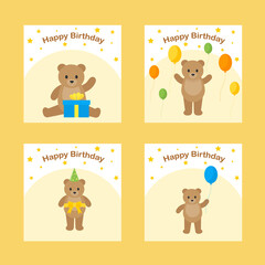 This is a set of birthday cards with a cute bear.