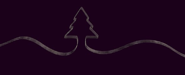 merry christmas card modern 3d minimal tree