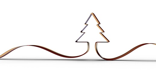 merry christmas card modern 3d minimal tree