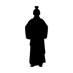 Silhouette of male in national eastern costume