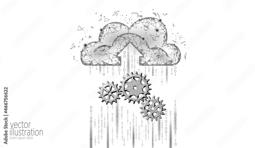 Aufkleber cloud computing online storage settings low poly. personal information security options. polygonal f