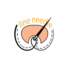 needle logo confection fashion illustration line design vector