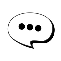 Black and White Speech Bubble Icon for Doodle Illustrations