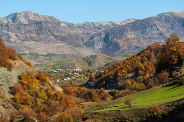 View of Lahij village in Azerbaijan