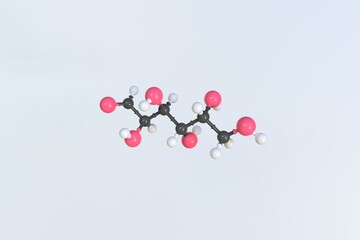 Galactose molecule, scientific molecular model, looping 3d animation