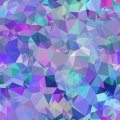 Seamless iridescent triangle pattern for surface pattern print. High quality illustration. Blue and purple holographic vivid trendy swatch. Funky contemporary graphic tile for background or textile.