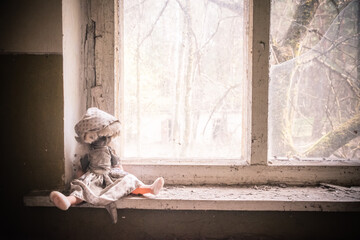 Broken doll in Kopachi kindergarten, Chernobyl zone