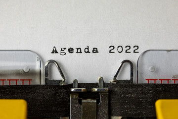 Agenda 2022 written on an old typewriter	
