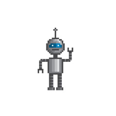 Robot. Artificial Intelligence Related. Android, Humanoid Robot, Thinking Machine. Design for logo, stickers, web, mobile app. Pixel art. Old school computer graphic. 8 bit video game. Game assets.